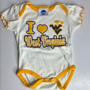 NCAA Kids West Virginia One Piece - White and Gold